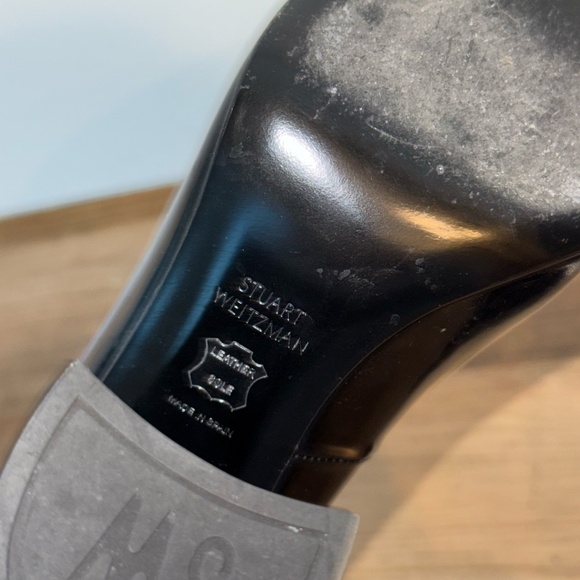 Stuart Weitzman Pronto Jet Mirror black patent leather block-heel pump - Picture 7 of 9